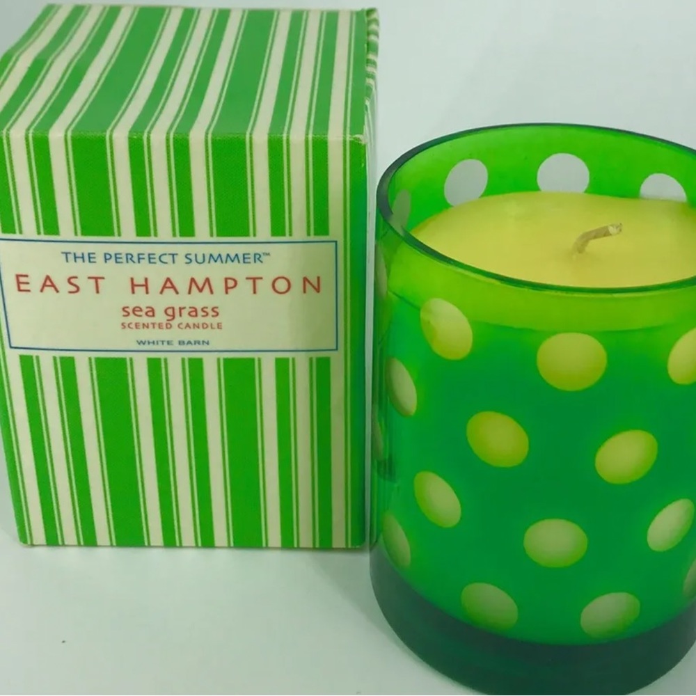 New white barn east Hampton sea grass candle 10 oz 60 hours burn time retired